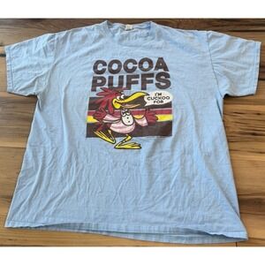 Vintage Cocoa Puffs T Shirt XL Blue Fruit Loom General Mills Graphic Tee
